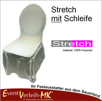 Stuhlhusse mit Schleife - weiß - stretch - inkl. Reinigung